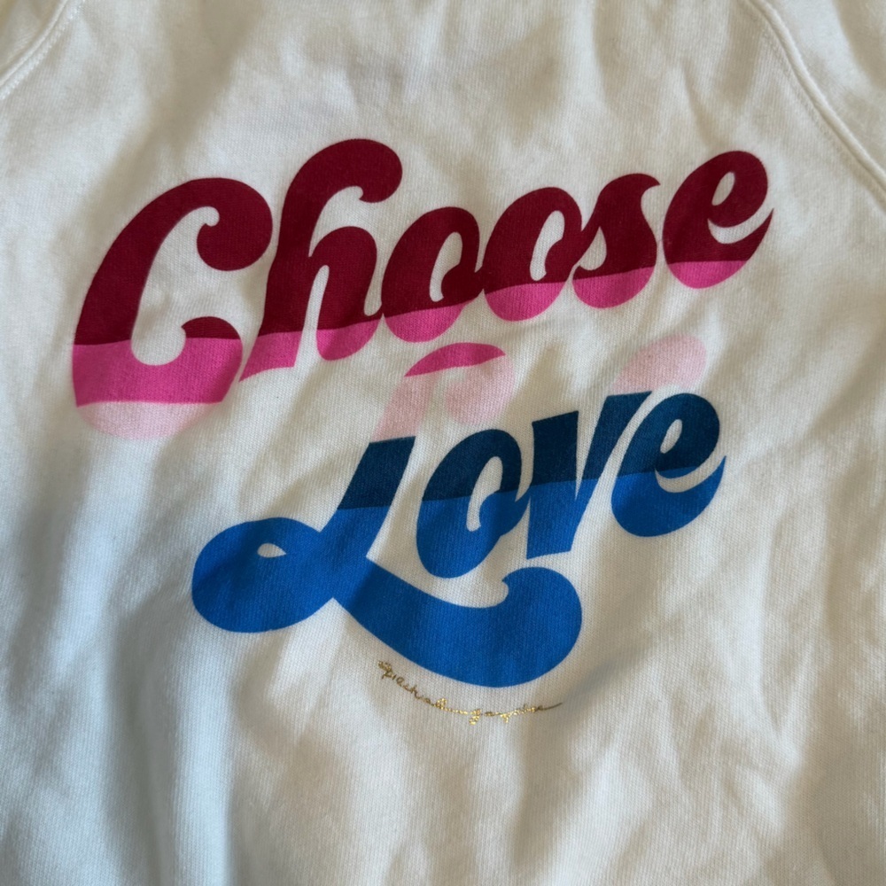 NWOT Spiritual Gangster girls Choose Love light weight sweater size small 10 - Picture 2 of 5